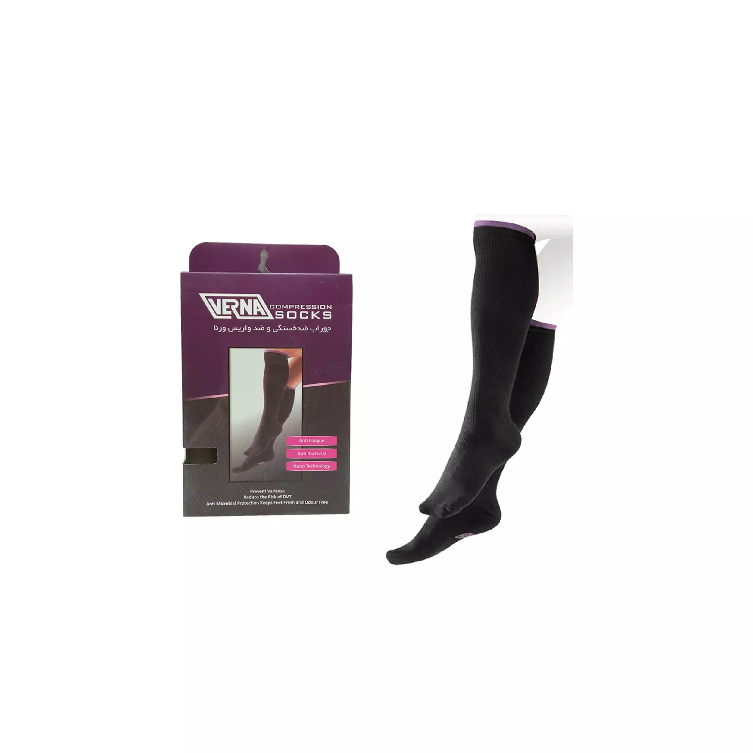 خرید اینترنتی جوراب ضد خستگی و ضد واریس ورنا سفید